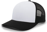 Pacific Headwear 5 - Panel Trucker Snapback Cap 105C WHITE/BLACK/BLACK OS