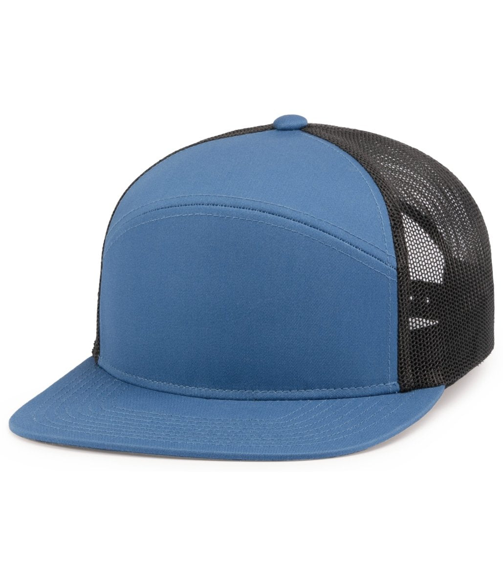 Pacific Headwear 6 - Panel Arch Trucker Snapback Cap - Pacific Headwear P787 OCEAN BLUE/LIGHT CHARCOAL/OCEA OS