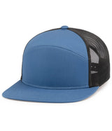 Pacific Headwear 6 - Panel Arch Trucker Snapback Cap - Pacific Headwear P787 OCEAN BLUE/LIGHT CHARCOAL/OCEA OS