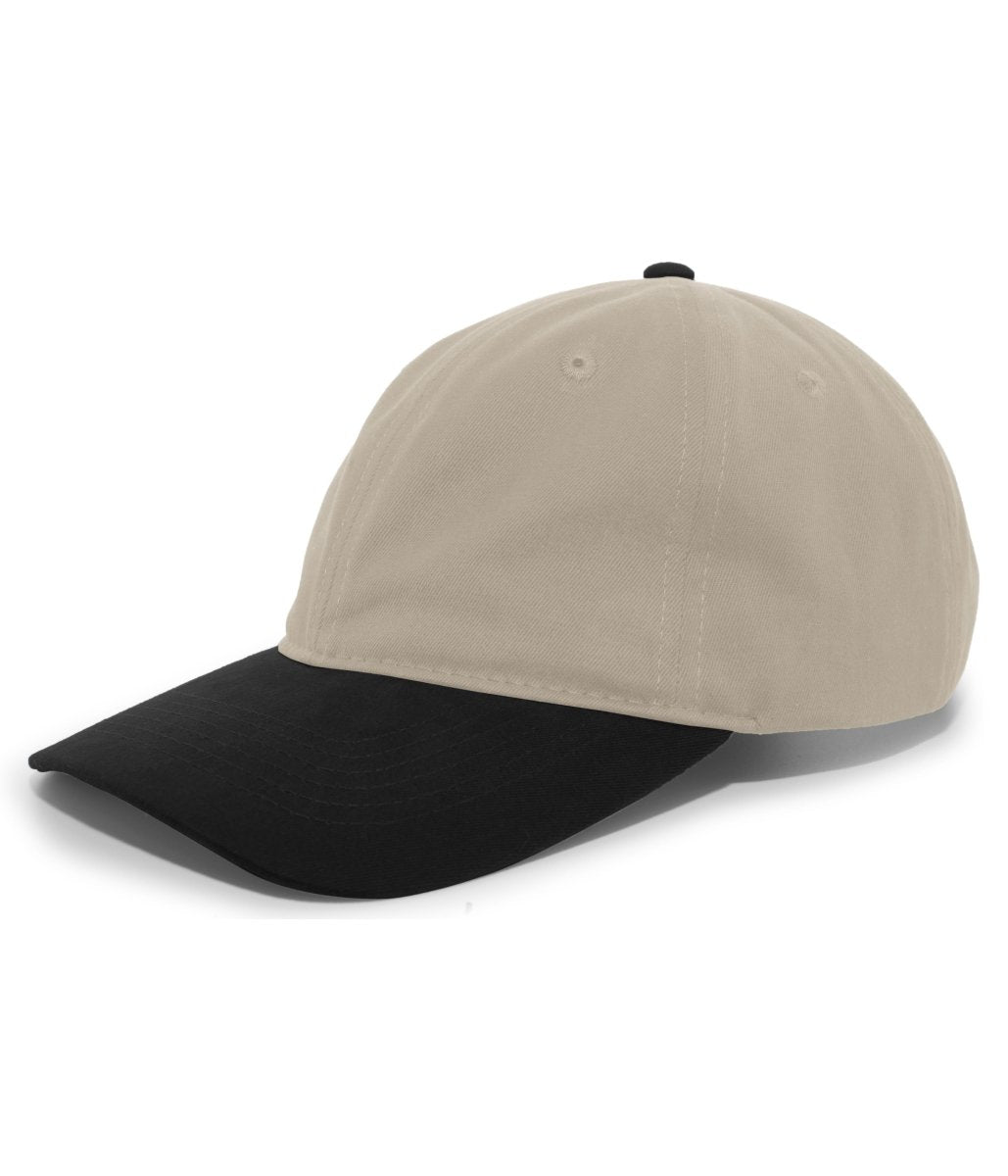 Pacific Headwear Brushed Cotton Twill Buckle Strap Adjustable Cap 201C KHAKI/BLACK OS