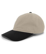 Pacific Headwear Brushed Cotton Twill Buckle Strap Adjustable Cap 201C KHAKI/BLACK OS