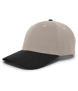 Pacific Headwear Brushed Cotton Twill Hook - And - Loop Adjustable Cap 101C KHAKI/BLACK OS