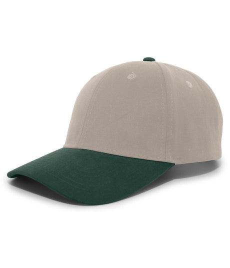 Pacific Headwear Brushed Cotton Twill Hook - And - Loop Adjustable Cap 101C KHAKI/HUNTER OS