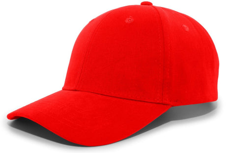 Pacific Headwear Brushed Cotton Twill Hook - And - Loop Adjustable Cap 101C RED OS