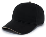 Pacific Headwear Brushed Twill Cap With Sandwich Bill 121C BLACK/KHAKI OS