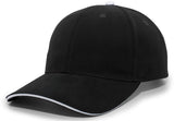 Pacific Headwear Brushed Twill Cap With Sandwich Bill 121C BLACK/WHITE OS