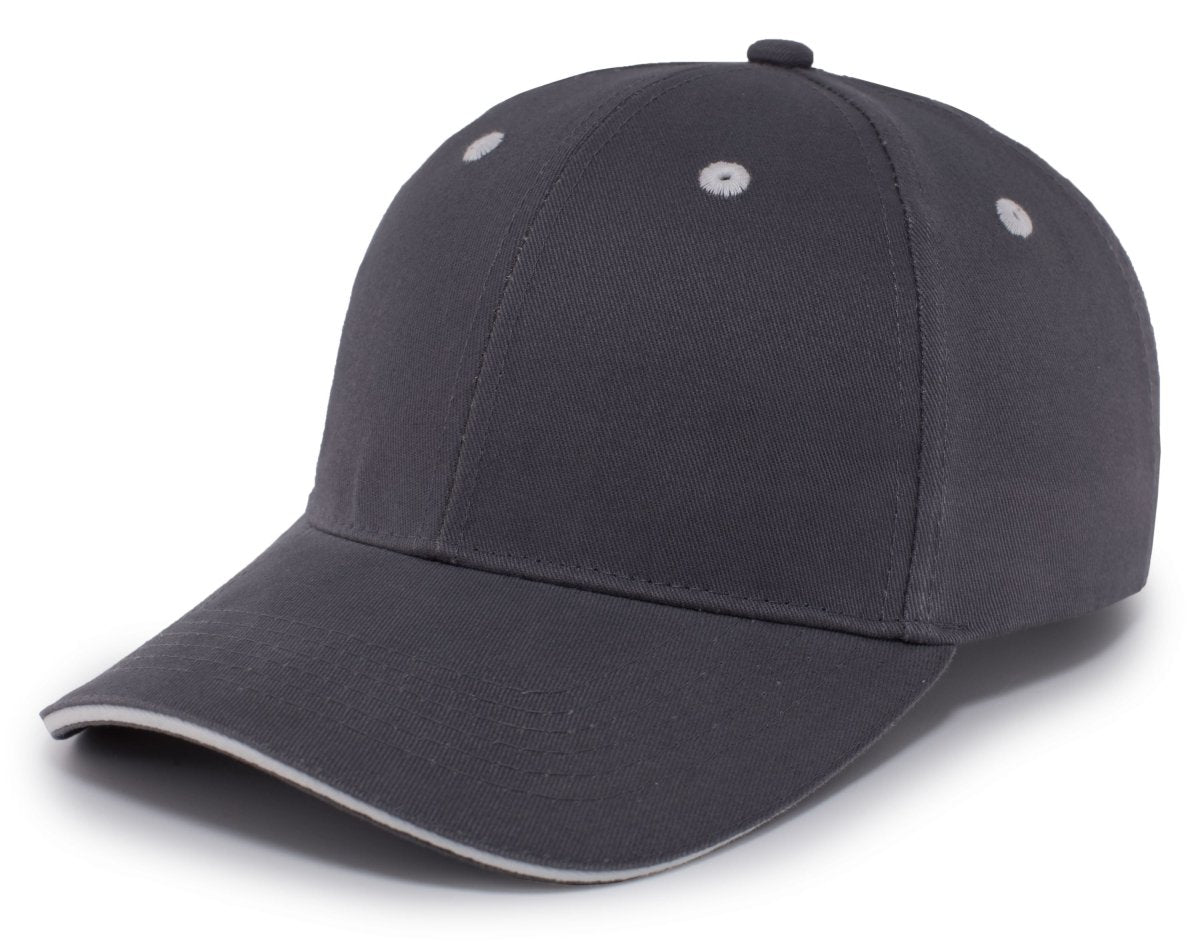 Pacific Headwear Brushed Twill Cap With Sandwich Bill 121C GRAPHITE/WHITE OS