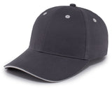 Pacific Headwear Brushed Twill Cap With Sandwich Bill 121C GRAPHITE/WHITE OS