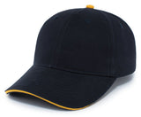 Pacific Headwear Brushed Twill Cap With Sandwich Bill 121C NAVY/GOLD OS