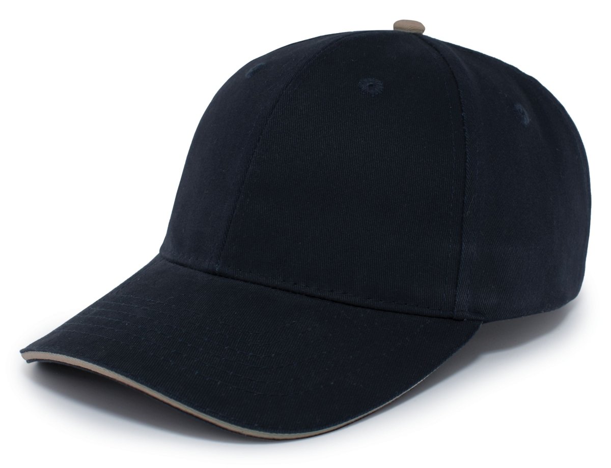 Pacific Headwear Brushed Twill Cap With Sandwich Bill 121C NAVY/KHAKI OS