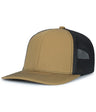 Pacific Headwear Contrast Stitch Trucker PacFlex Snapback Cap - Pacific Headwear P151S BUCK/LT CHARCOAL/BUCK OS