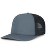 Pacific Headwear Contrast Stitch Trucker PacFlex Snapback Cap - Pacific Headwear P151S GRAPHITE/BLACK/GRAPHITE OS