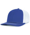 Pacific Headwear Contrast Stitch Trucker PacFlex Snapback Cap - Pacific Headwear P151S ROYAL/WHITE/ROYAL OS