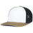 Pacific Headwear Contrast Stitch Trucker PacFlex Snapback Cap - Pacific Headwear P151S WHITE/LIGHT CHARCOAL/BUCK OS