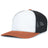 Pacific Headwear Contrast Stitch Trucker PacFlex Snapback Cap - Pacific Headwear P151S WHITE/LIGHT CHARCOAL/RUST OS