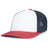 Pacific Headwear Contrast Stitch Trucker PacFlex Snapback Cap - Pacific Headwear P151S WHITE/NAVY/RED OS