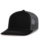Pacific Headwear Contrast Stitch Trucker Snapback 104S BLACK/GRAPHITE/BLACK OS