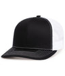 Pacific Headwear Contrast Stitch Trucker Snapback 104S BLACK/WHITE/BLACK OS