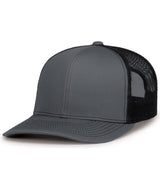 Pacific Headwear Contrast Stitch Trucker Snapback 104S GRAPHITE/BLACK/GRAPHITE OS