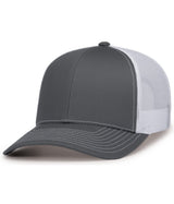 Pacific Headwear Contrast Stitch Trucker Snapback 104S GRAPHITE/WHITE/GRAPHITE OS