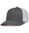 Pacific Headwear Contrast Stitch Trucker Snapback 104S GRAPHITE/WHITE/GRAPHITE OS