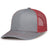 Pacific Headwear Contrast Stitch Trucker Snapback 104S HEATHER GREY/RED/HEATHER GREY OS