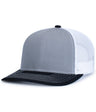 Pacific Headwear Contrast Stitch Trucker Snapback 104S HEATHER GREY/WHITE/BLACK OS