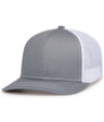 Pacific Headwear Contrast Stitch Trucker Snapback 104S HEATHER GREY/WHITE/HEATHER GRE OS