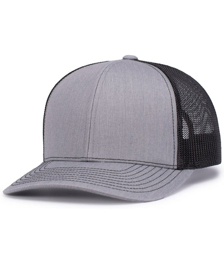 Pacific Headwear Contrast Stitch Trucker Snapback 104S HG/BK/HG OS