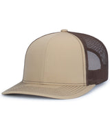 Pacific Headwear Contrast Stitch Trucker Snapback 104S KHAKI/BROWN/KHAKI OS