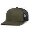 Pacific Headwear Contrast Stitch Trucker Snapback 104S MOSS/LT CHARCOAL/MOSS OS