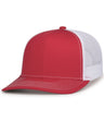 Pacific Headwear Contrast Stitch Trucker Snapback 104S RED/WHITE/RED OS