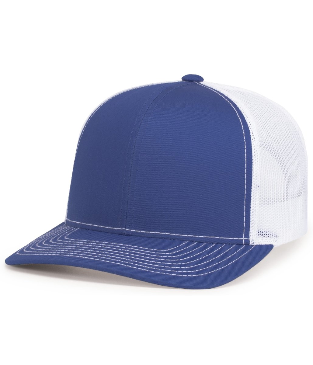 Pacific Headwear Contrast Stitch Trucker Snapback 104S ROYAL/WHITE/ROYAL OS