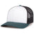 Pacific Headwear Contrast Stitch Trucker Snapback 104S WHITE/LIGHT CHARCOAL/DARK TEAL OS