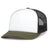 Pacific Headwear Contrast Stitch Trucker Snapback 104S WHITE/LIGHT CHARCOAL/MOSS OS