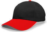 Pacific Headwear Coolport™ Mesh Hook - And - Loop Adjustable Cap - Pacific Headwear 805M BLACK/RED YTH