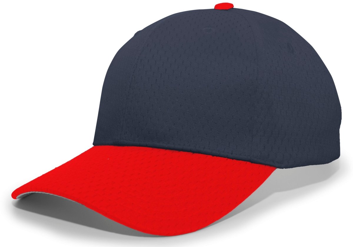 Pacific Headwear Coolport™ Mesh Hook - And - Loop Adjustable Cap - Pacific Headwear 805M NAVY/RED YTH