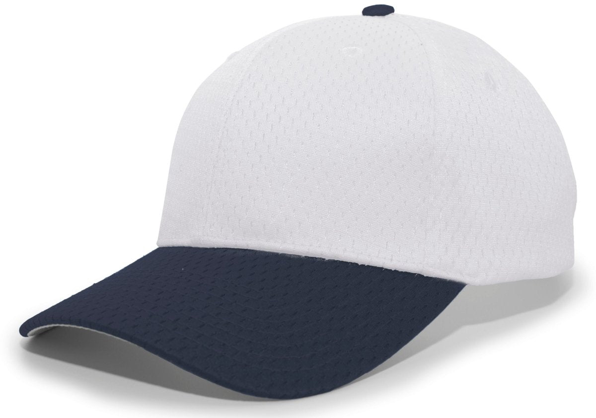 Pacific Headwear Coolport™ Mesh Hook - And - Loop Adjustable Cap - Pacific Headwear 805M SILVER/NAVY OS