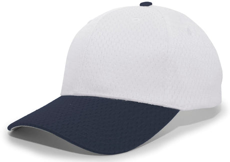 Pacific Headwear Coolport™ Mesh Hook - And - Loop Adjustable Cap - Pacific Headwear 805M SILVER/NAVY OS