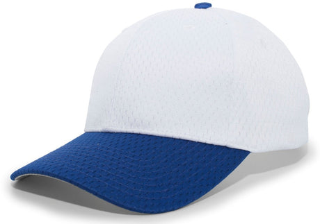 Pacific Headwear Coolport™ Mesh Hook - And - Loop Adjustable Cap - Pacific Headwear 805M WHITE/ROYAL YTH