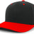 Pacific Headwear Cotton - Poly Hook - And - Loop Adjustable Cap 302C BLACK/RED YTH