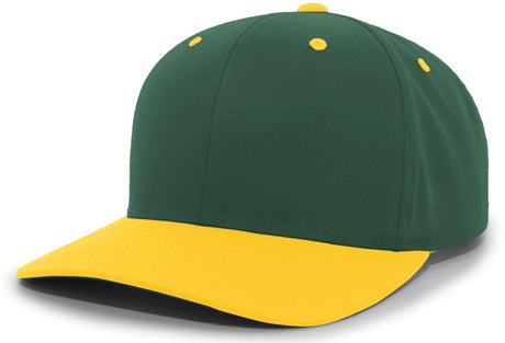 Pacific Headwear Cotton - Poly Hook - And - Loop Adjustable Cap 302C DARK GREEN/GOLD OS
