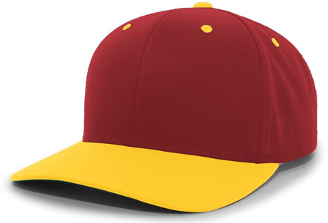 Pacific Headwear Cotton - Poly Hook - And - Loop Adjustable Cap 302C MAROON/GOLD OS