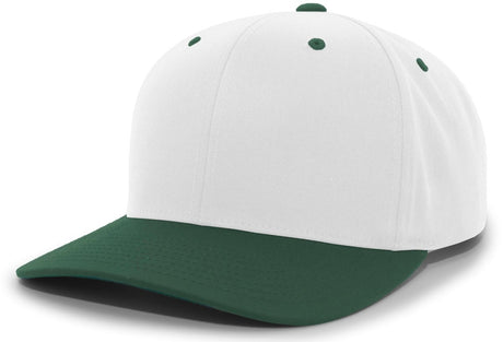 Pacific Headwear Cotton - Poly Hook - And - Loop Adjustable Cap 302C WHITE/DARK GREEN OS
