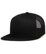 Pacific Headwear D - SERIES 5 - PANEL TRUCKER SNAPBACK CAP 4D7 BLACK OS