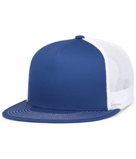 Pacific Headwear D - SERIES 5 - PANEL TRUCKER SNAPBACK CAP 4D7 ROYAL/WHITE/ROYAL OS