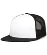 Pacific Headwear D - SERIES 5 - PANEL TRUCKER SNAPBACK CAP 4D7 WHITE/BLACK/BLACK OS