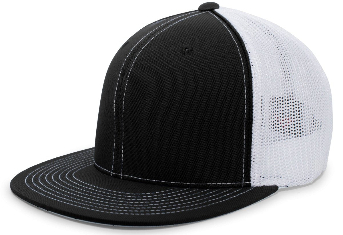 Pacific Headwear D - Series Trucker PacFlex Cap 4D5 BLACK/WHITE/BLACK S/M
