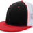 Pacific Headwear D - Series Trucker PacFlex Cap 4D5 BLACK/WHITE/RED S/M