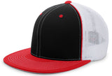 Pacific Headwear D - Series Trucker PacFlex Cap 4D5 BLACK/WHITE/RED S/M
